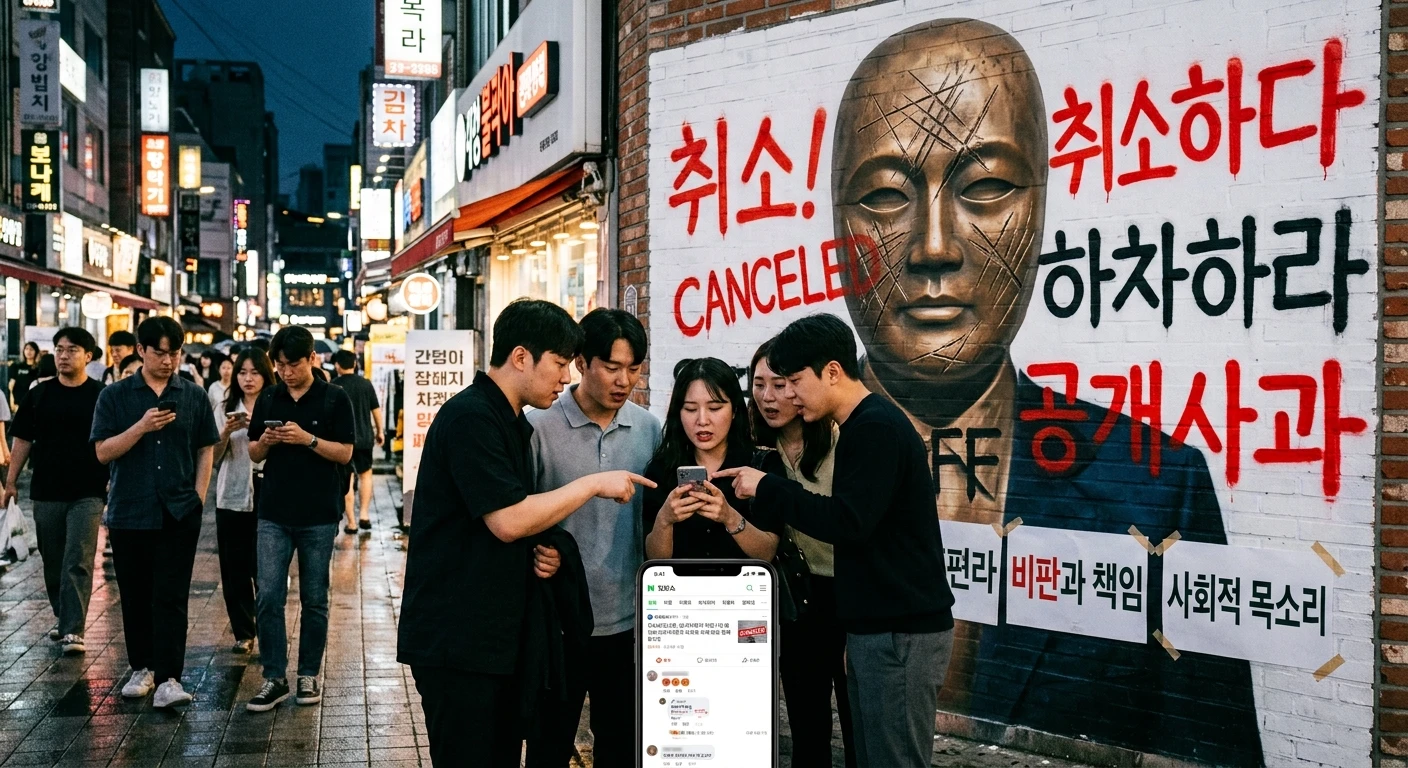 An illustration of protests in Korea